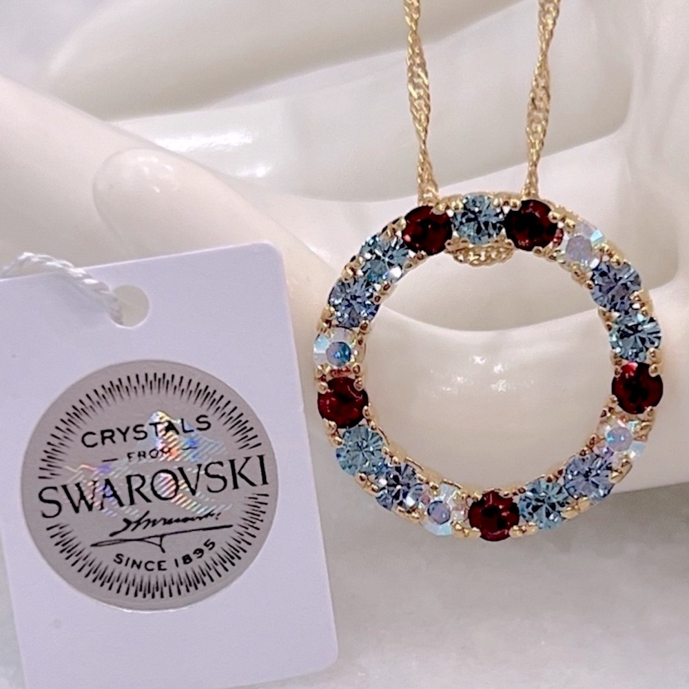 SWAROVSKI Multicolor Crystal YG Eternity Pendant Necklace